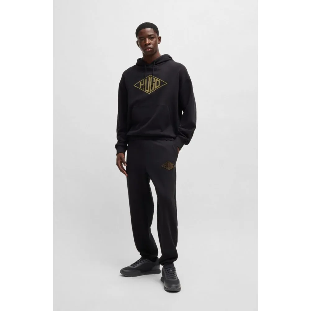 Knit-effect trainers with faux-leather trims
