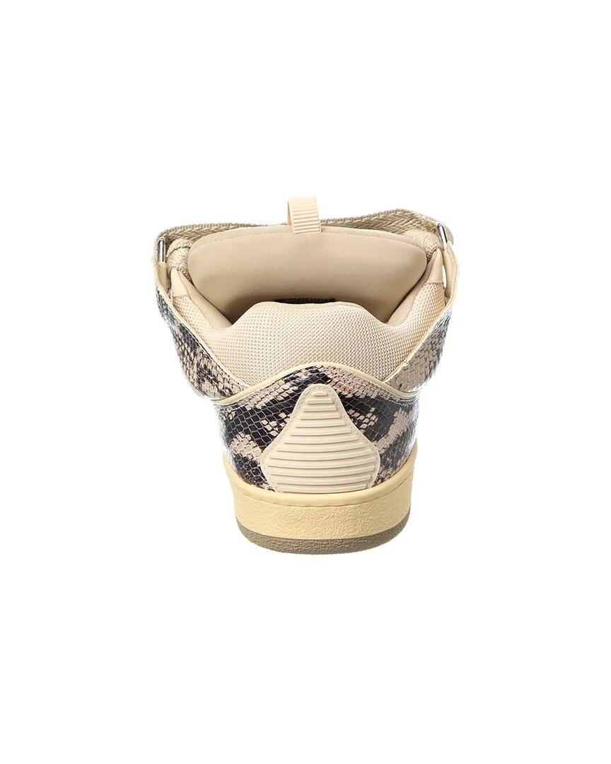 LANVIN Curb Snake-Embossed Leather Sneaker