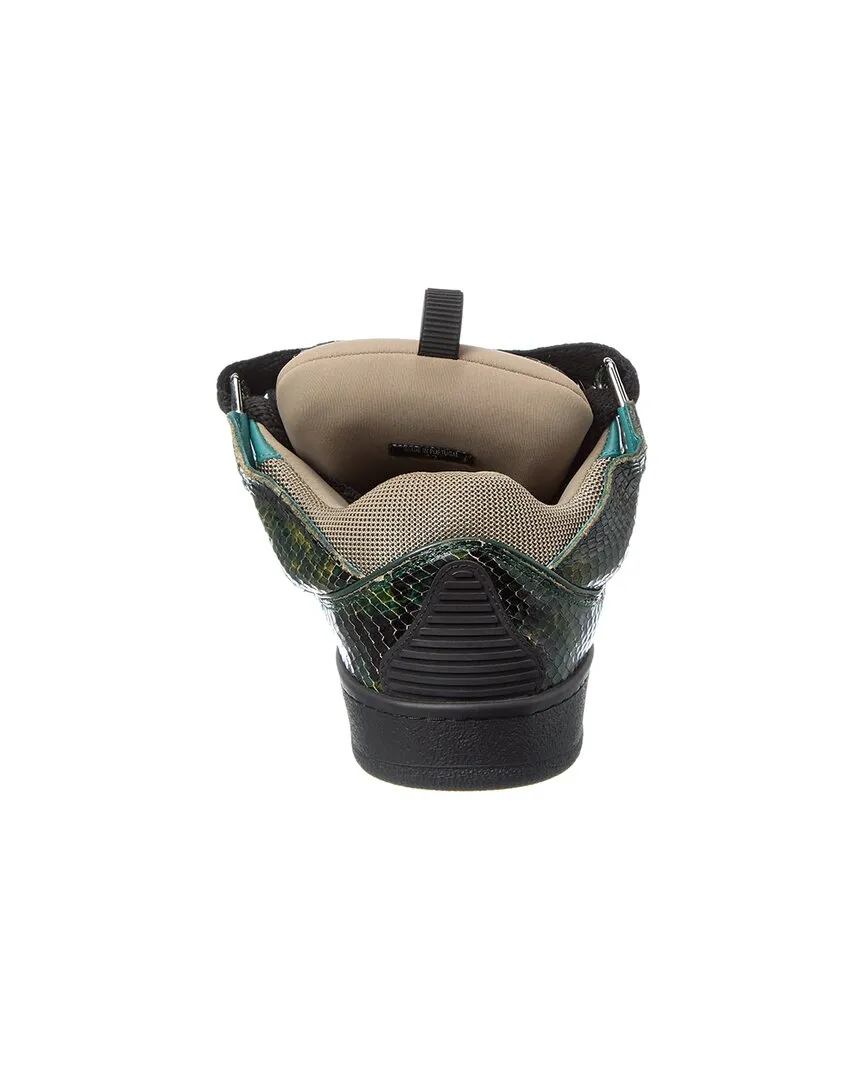 LANVIN Curb Snake-Embossed Leather Sneaker