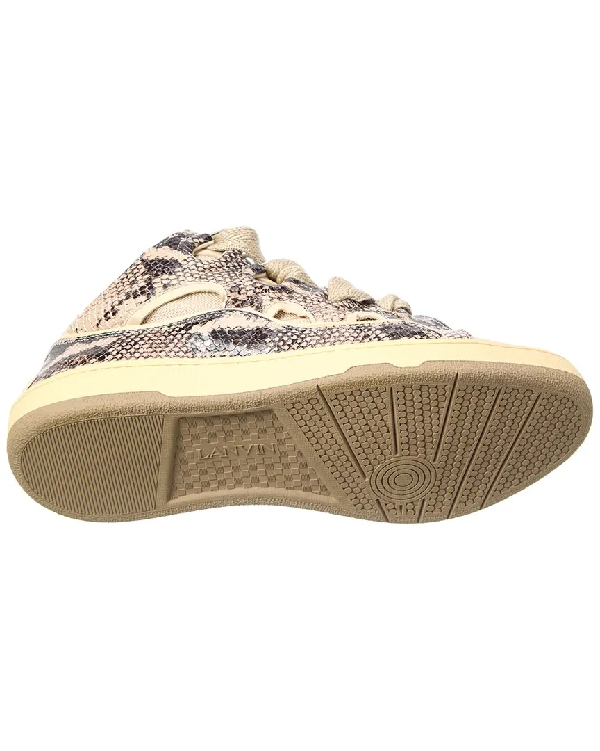 LANVIN Curb Snake-Embossed Leather Sneaker