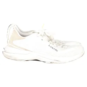 Lanvin L-I Lace-Up Sneakers in White Mesh