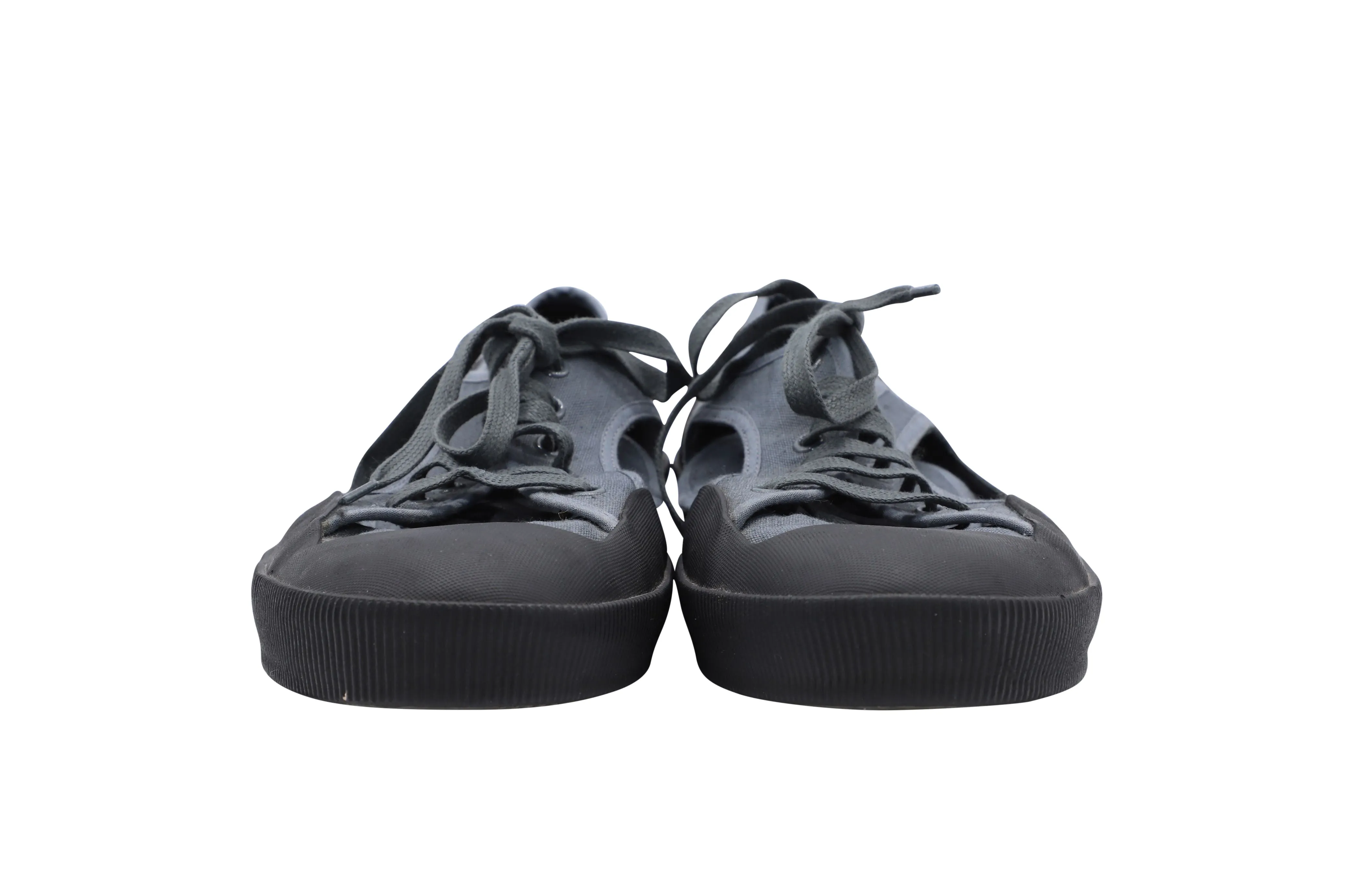 Lanvin Open Low-top Sneakers in Grey Canvas