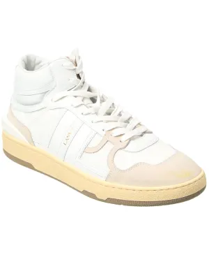 LANVIN Tennis Leather & Mesh High-Top Sneaker