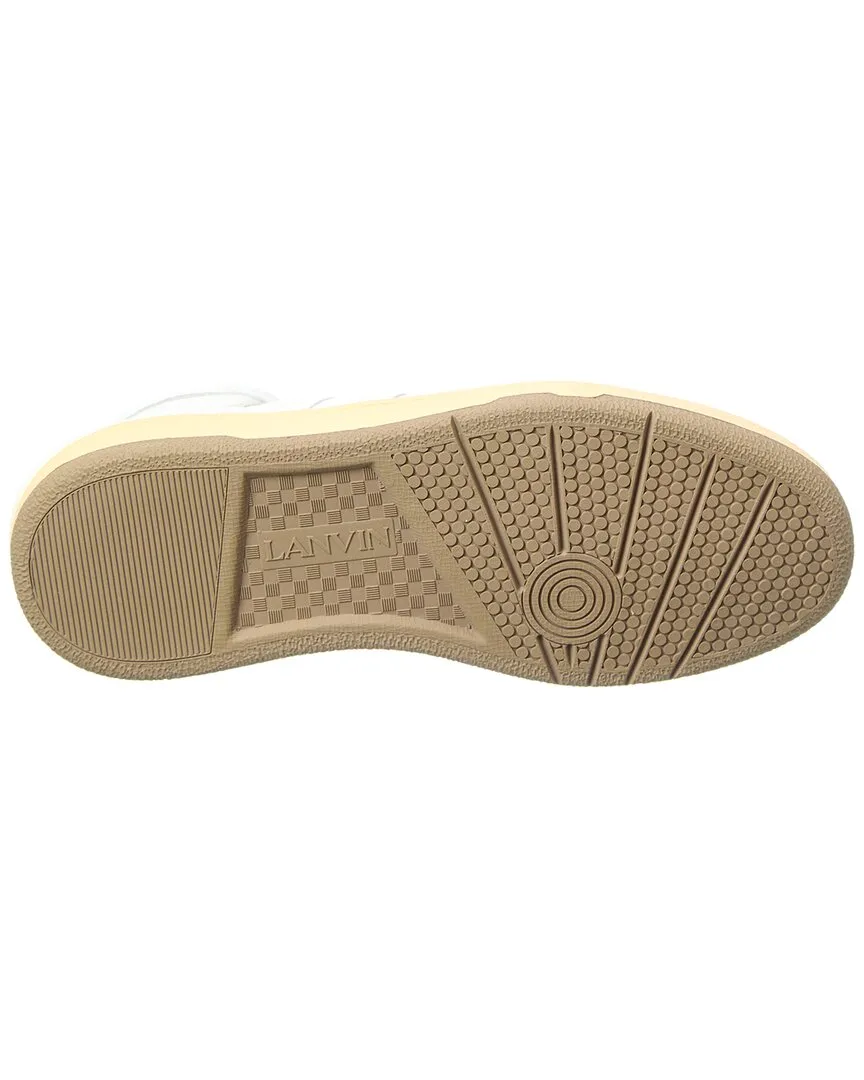 LANVIN Tennis Leather & Mesh High-Top Sneaker