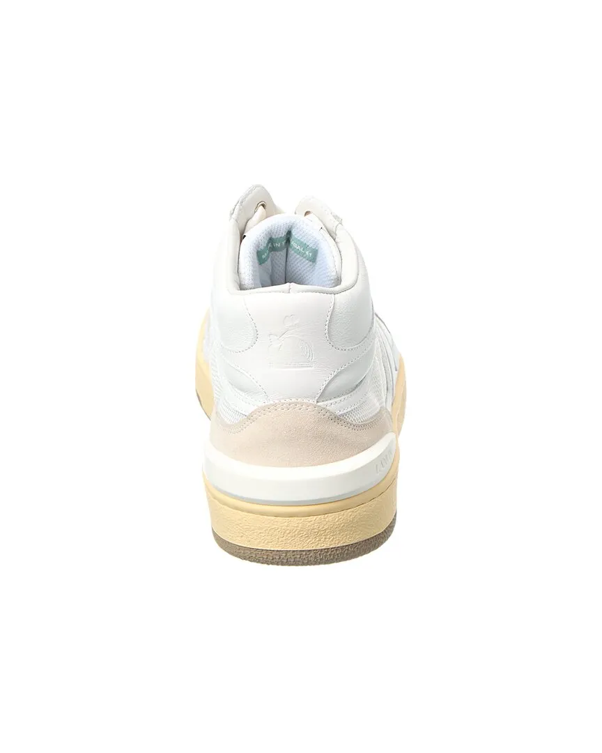 LANVIN Tennis Leather & Mesh High-Top Sneaker