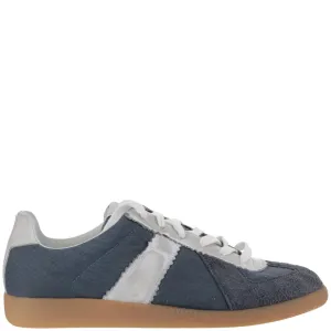 Leather Sneakers With Inset Design And Iconic Logo