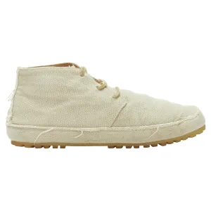 Maison Margiela Canvas Leather Lace Up Espadrille Boots