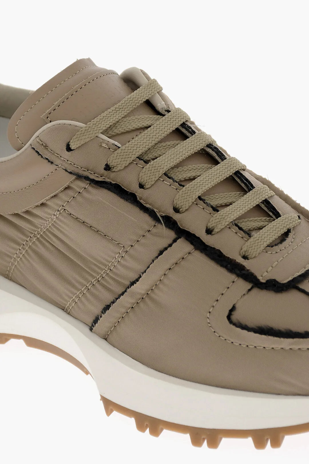 Maison Margiela Mm22 Lace-Up Sneakers With Fringed Detail