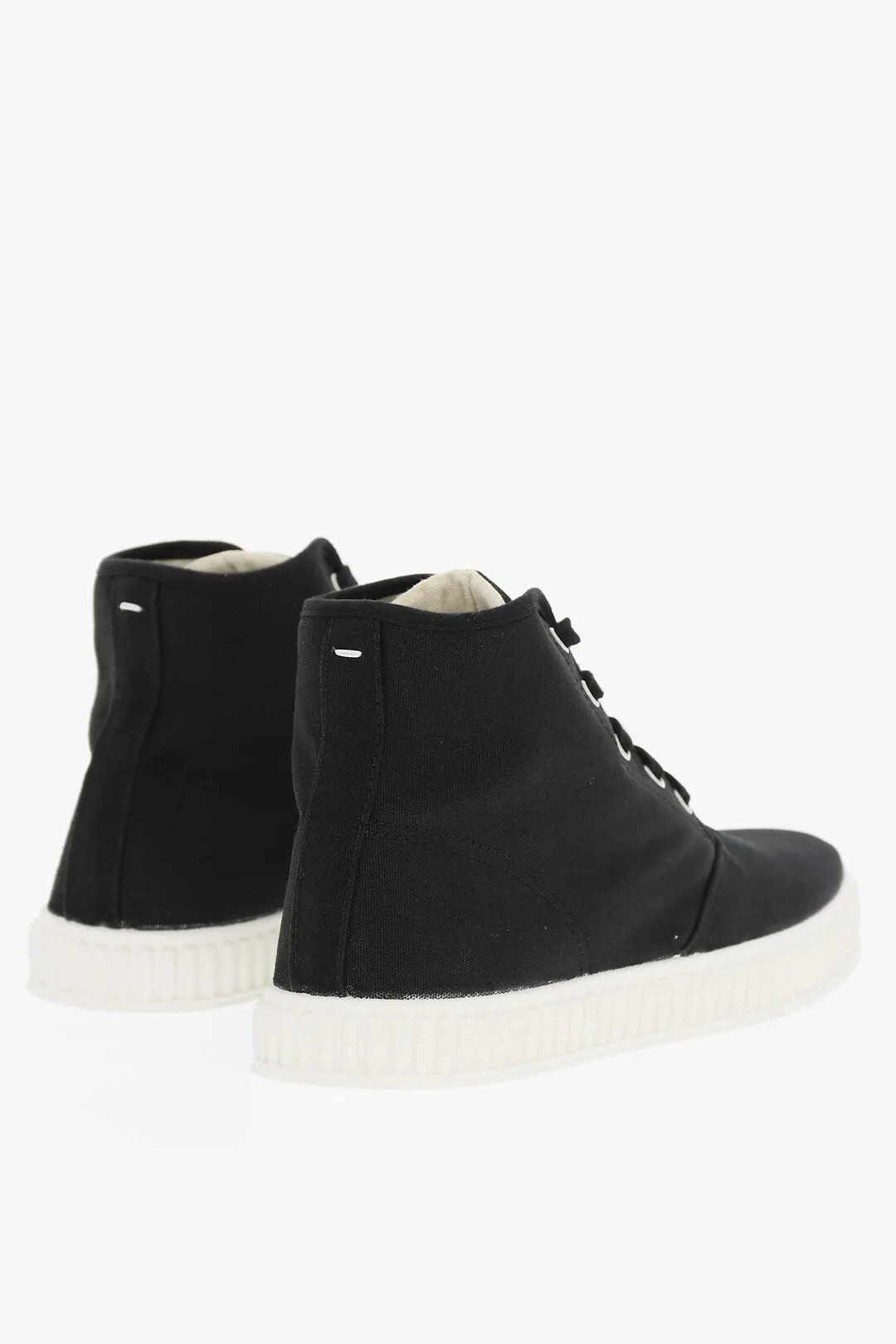 Maison Margiela Mm22 Solid Color Cotton High-Top Sneakers