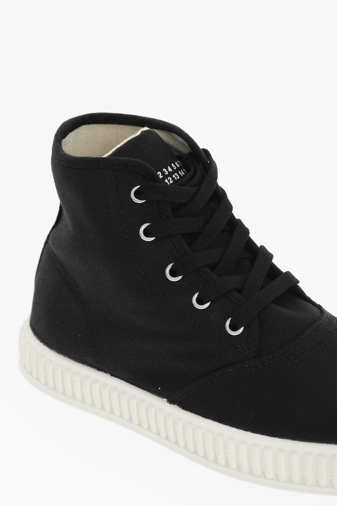 Maison Margiela Mm22 Solid Color Cotton High-Top Sneakers
