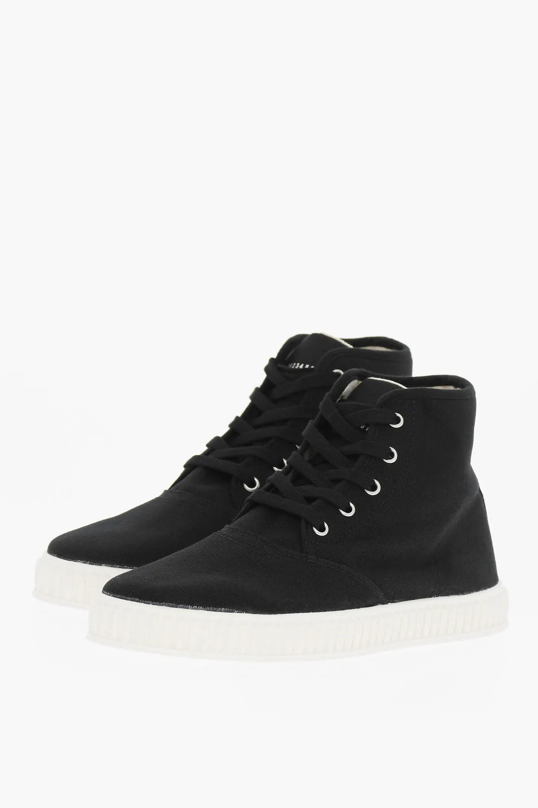 Maison Margiela Mm22 Solid Color Cotton High-Top Sneakers