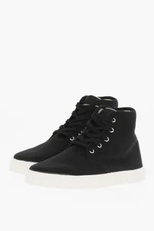 Maison Margiela Mm22 Solid Color Cotton High-Top Sneakers