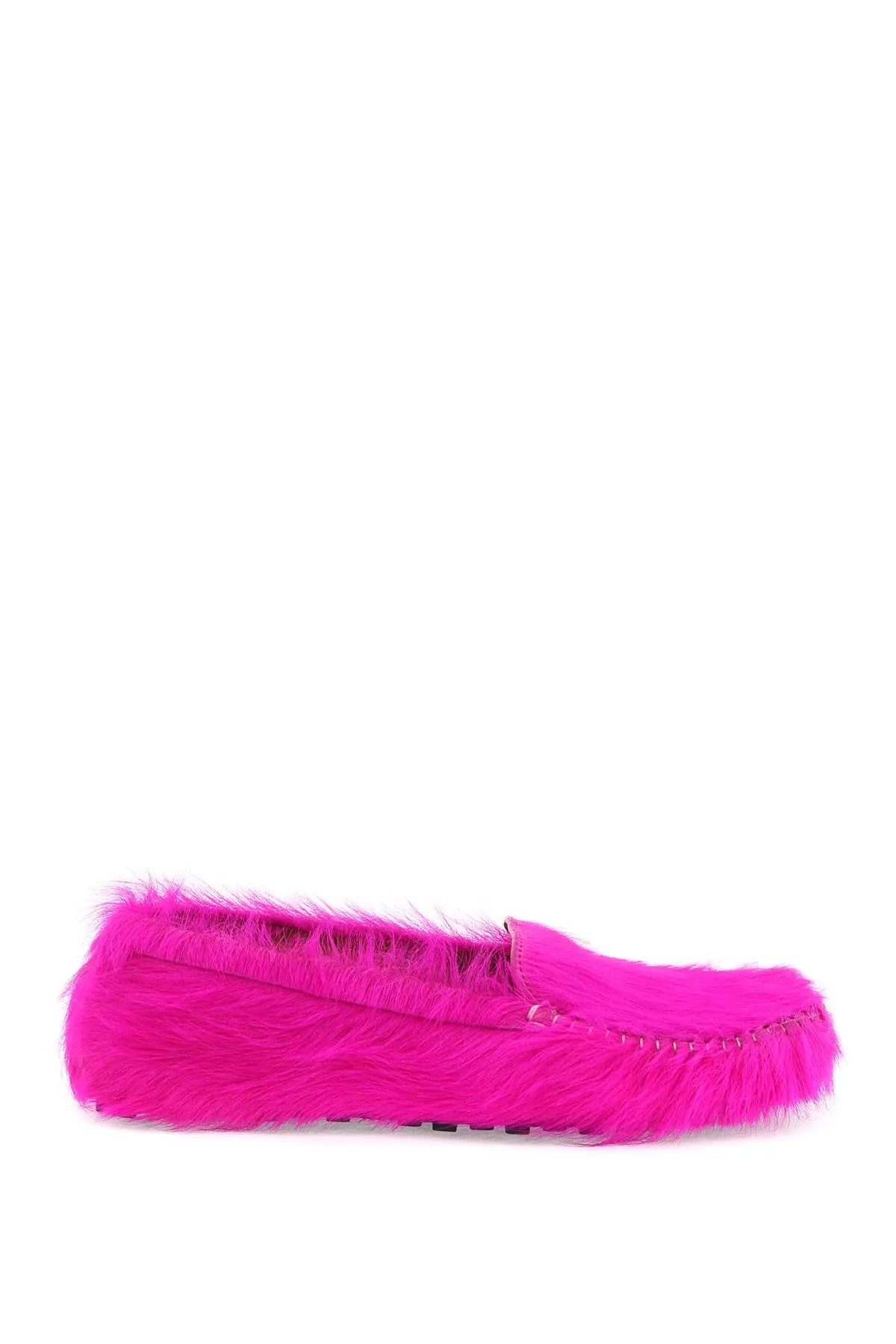 Marni Men's Long-Hai Leather Moccasins In