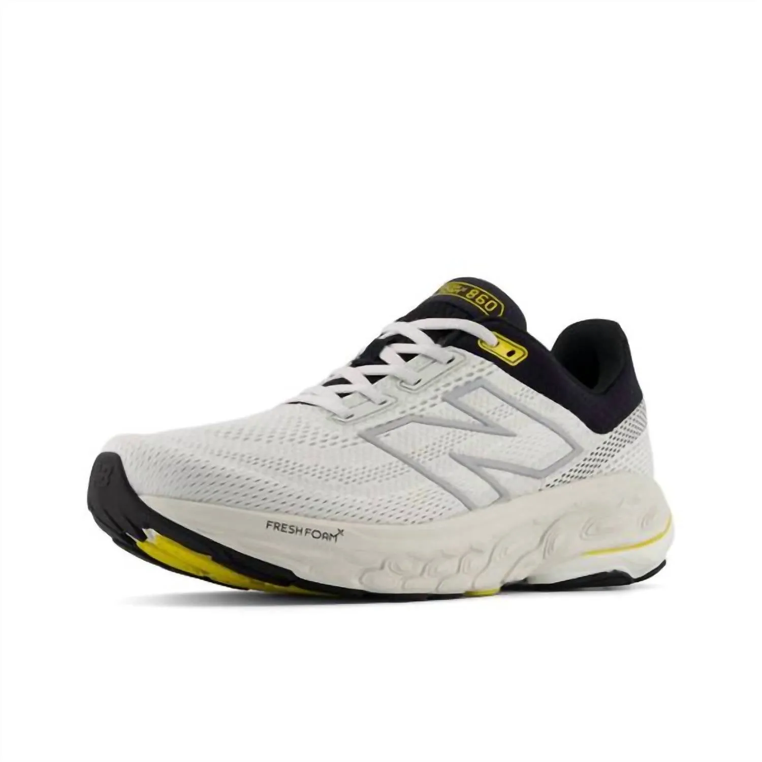 Men's 860 V14 Running Sneakers - 4E Width In White With Black And Sea Salt