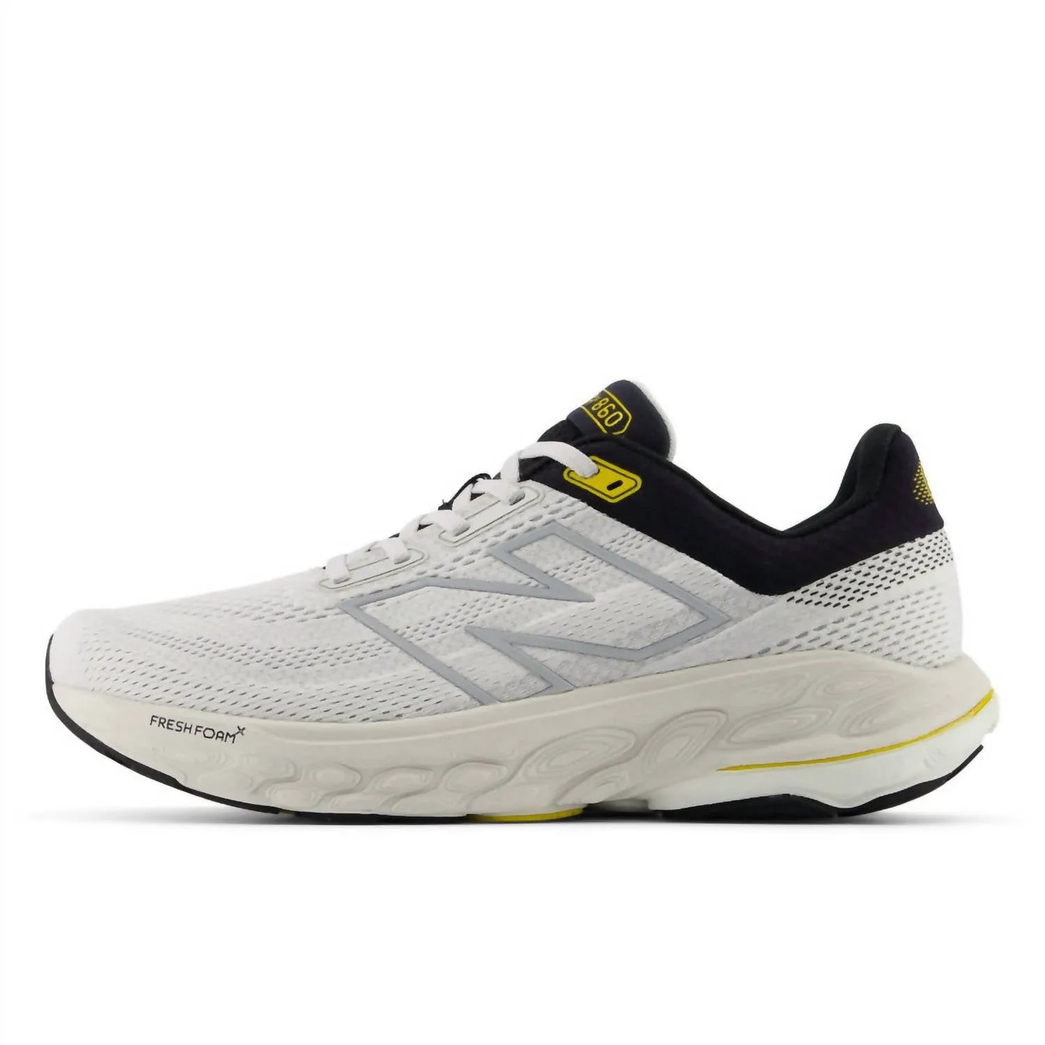 Men's 860 V14 Running Sneakers In White With Black And Sea Salt