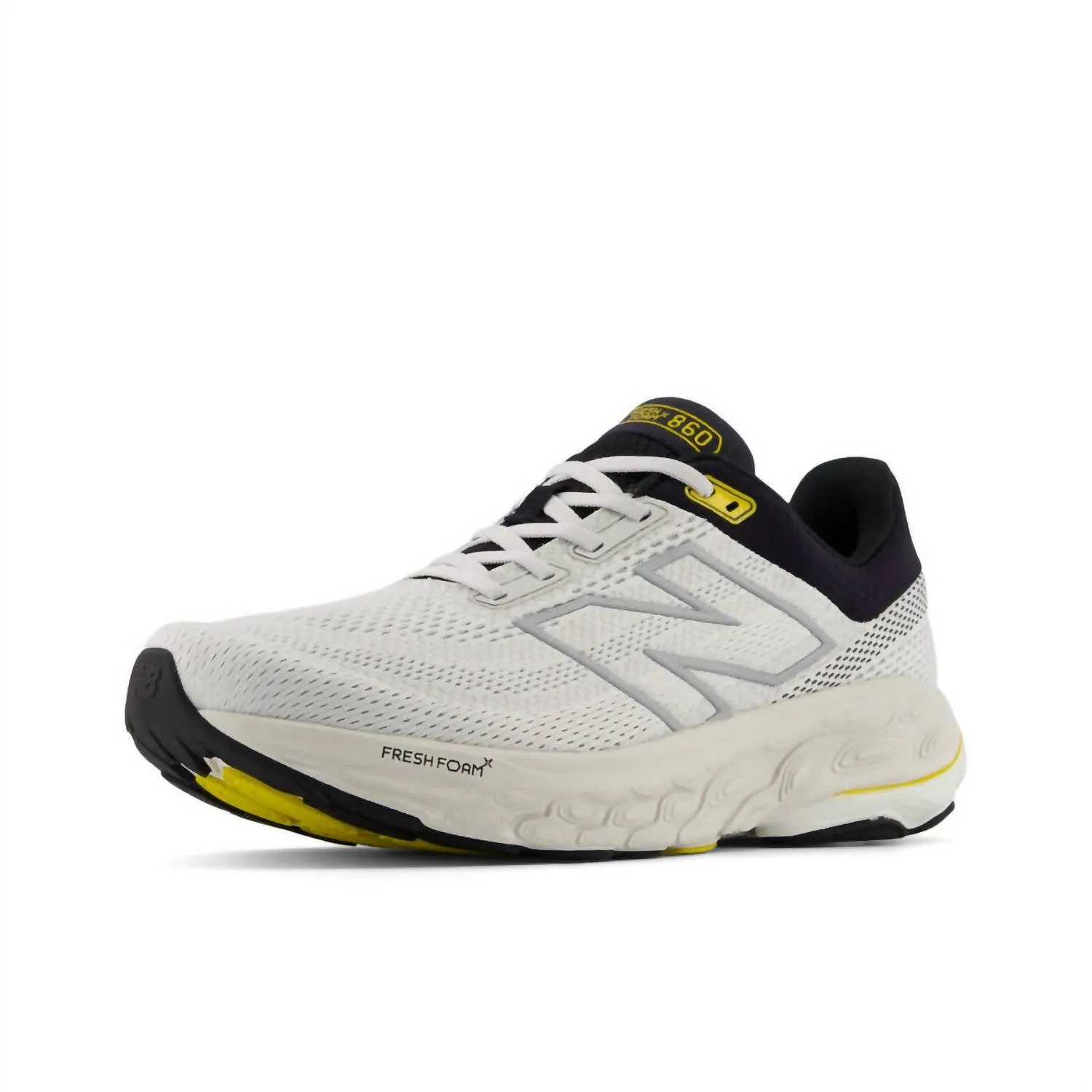 Men's 860 V14 Running Sneakers In White With Black And Sea Salt