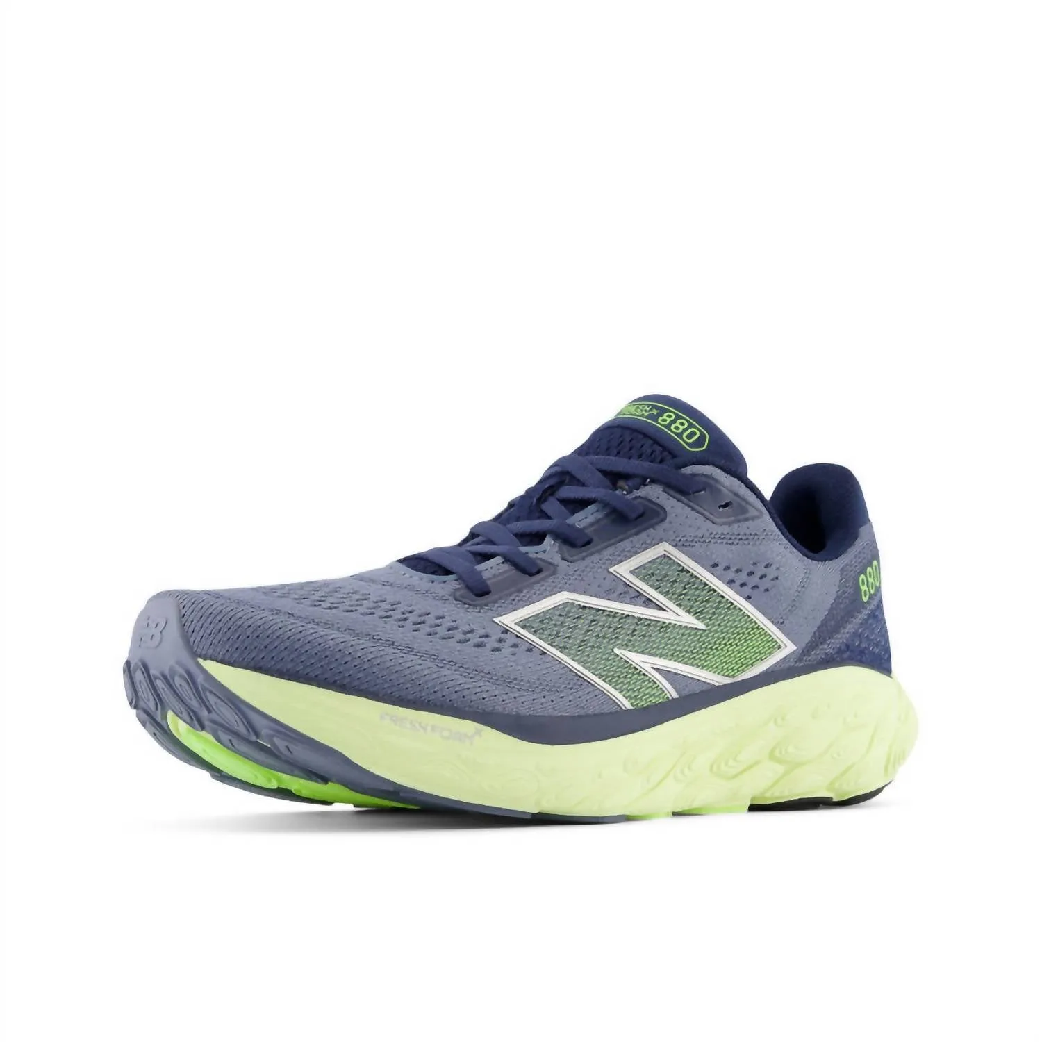 Men's 880 V14 Running Sneakers In Arctic Grey With Limelight And Nb Navy