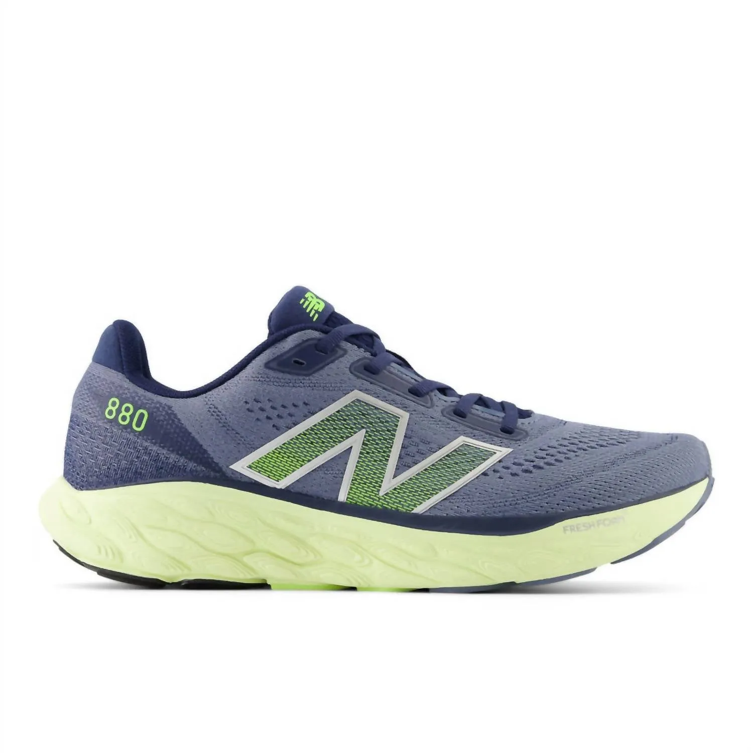 Men's 880 V14 Running Sneakers In Arctic Grey With Limelight And Nb Navy