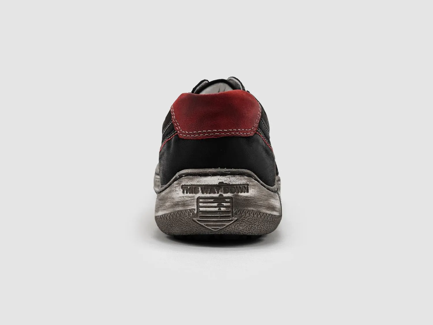 Men's Comfort Leather Shoes In Black/red