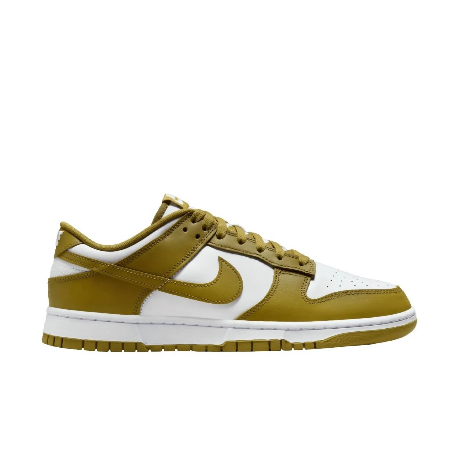 Mens' Dunk Low Retro Sneakers In White/pacific Moss