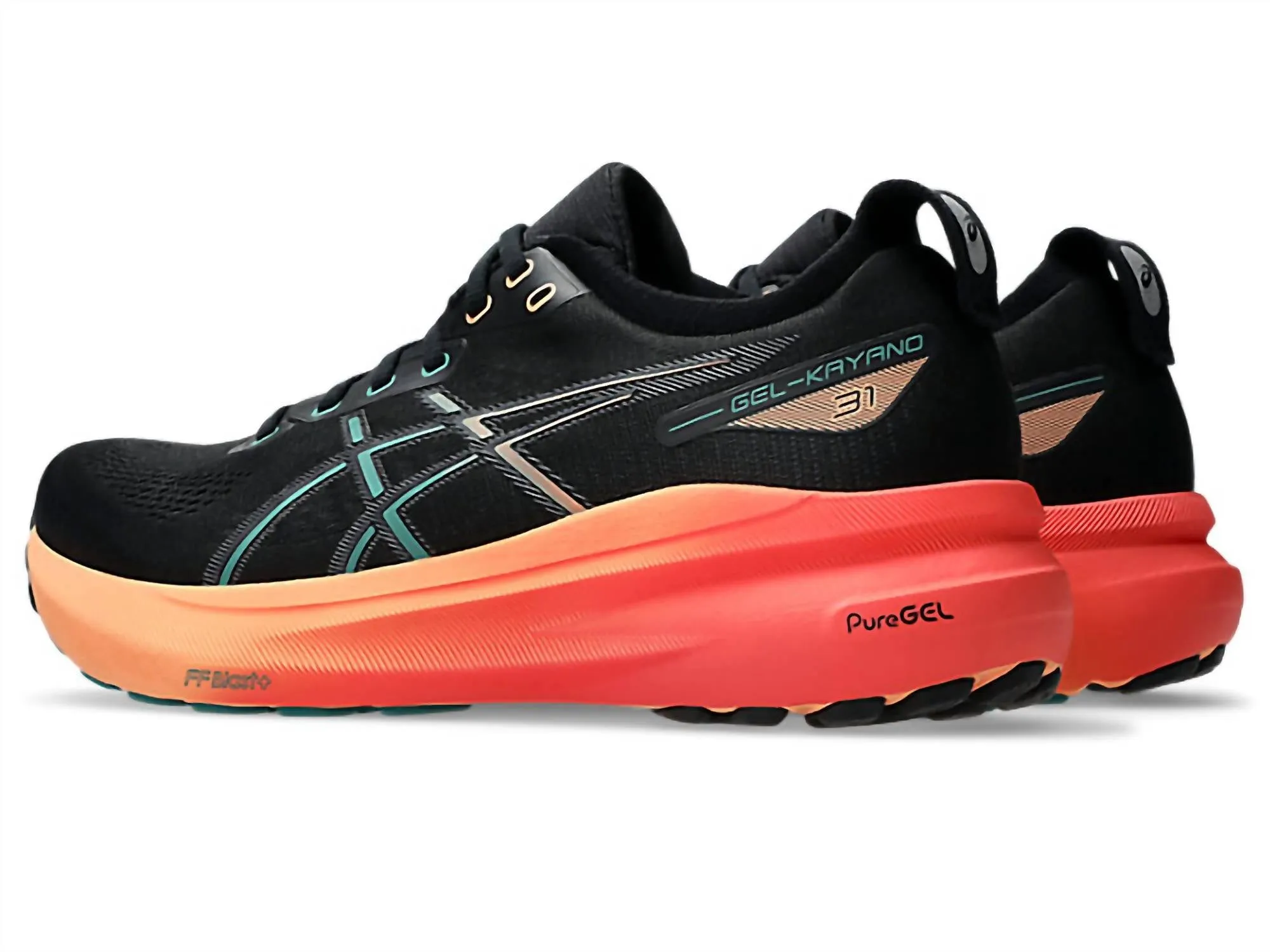 Men's Kayano 31 Running Shoes In Black/rainy Lake