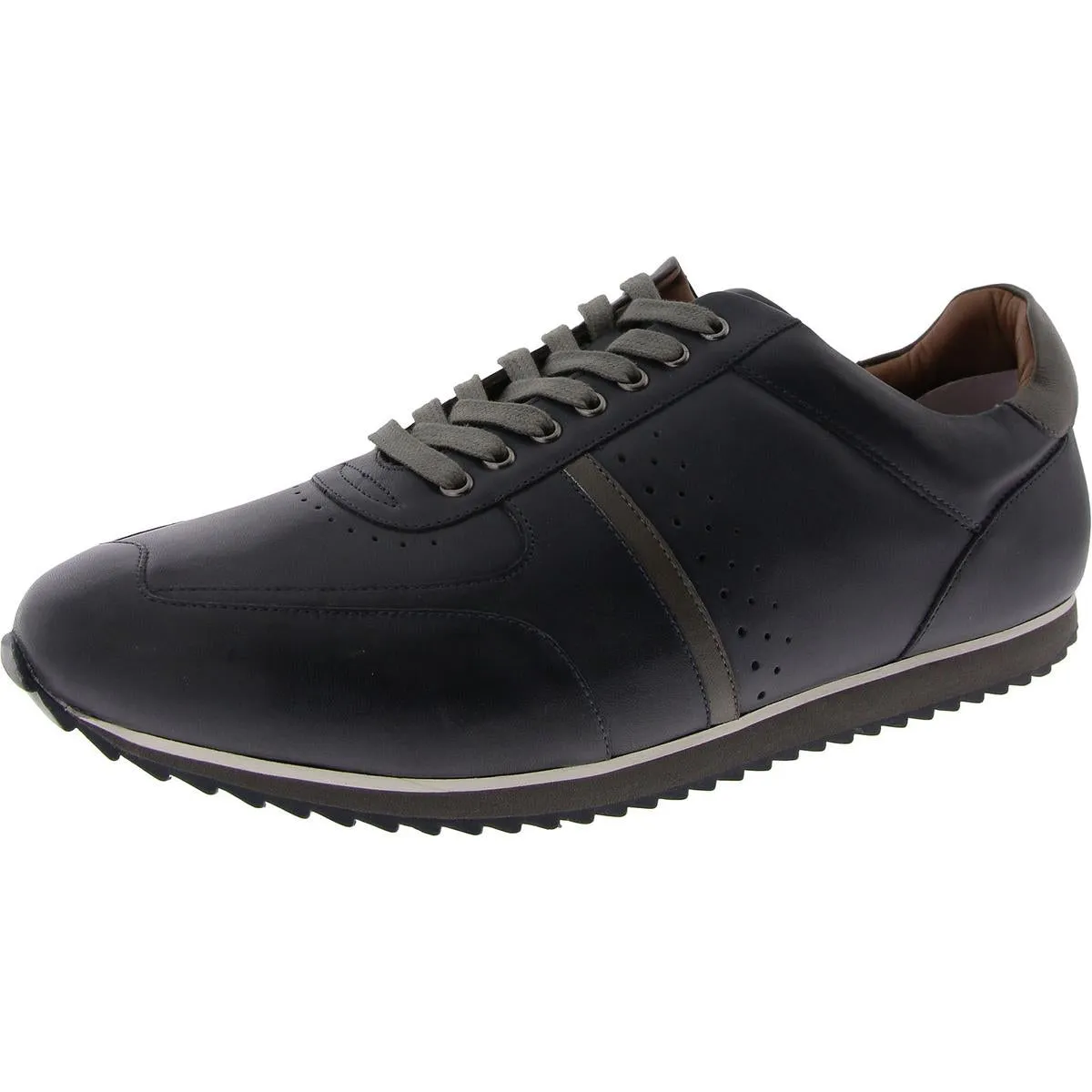 Mens Leather Lace-Up Casual And Fashion Sneakers