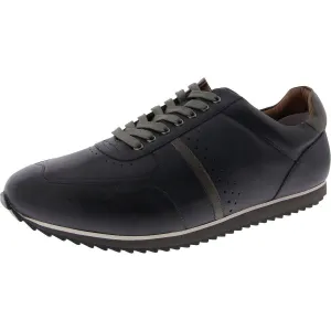 Mens Leather Lace-Up Casual And Fashion Sneakers