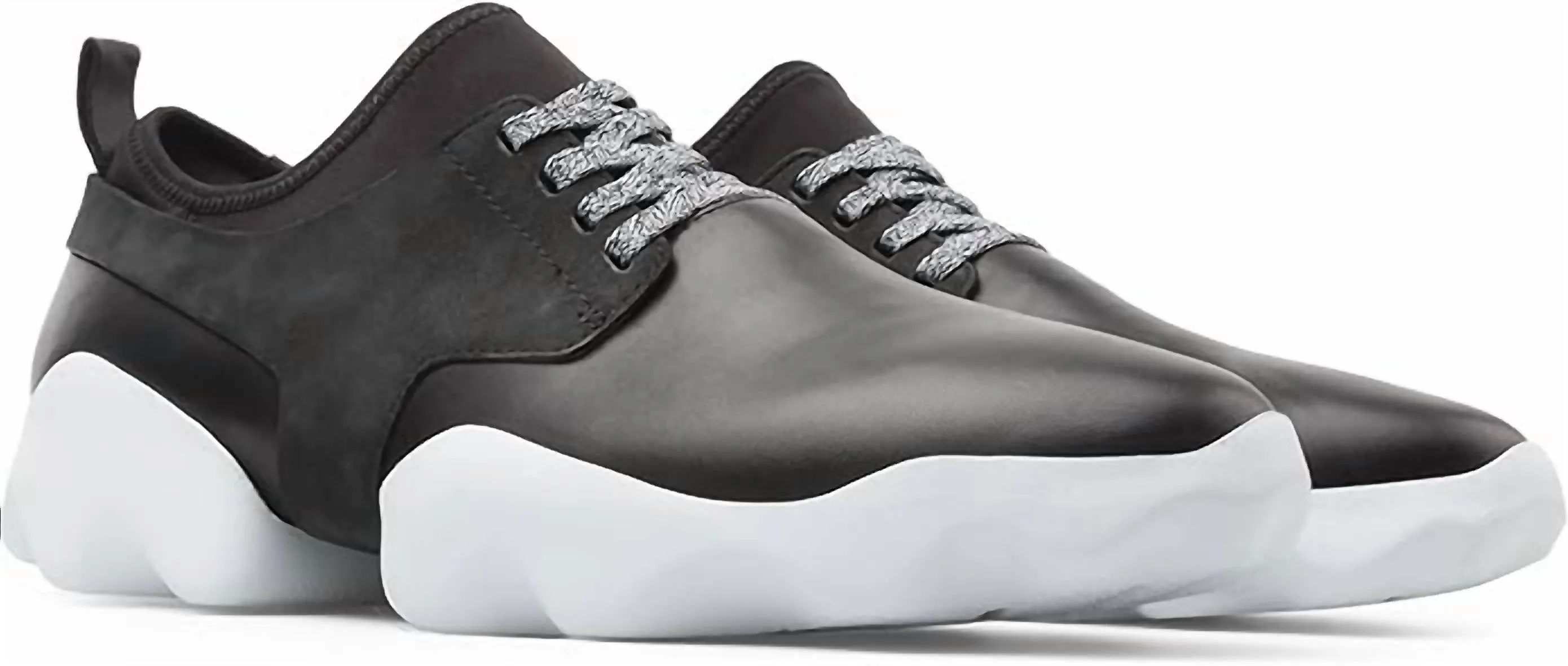 Men's Rubber Lace Up Sneakers Shoes In Supersoft Negro, Padel Negro/du
