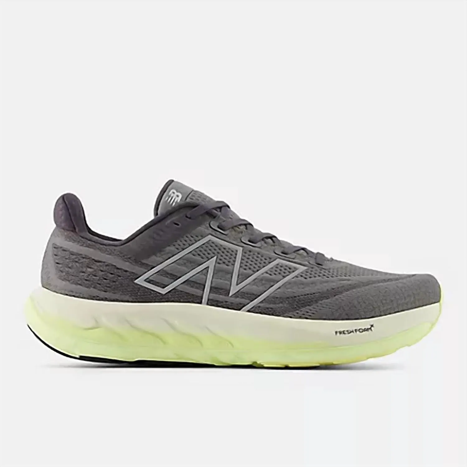 Men's Vongo V6 Running Sneakers In Harbor Grey With Limelight And Silver Metallic