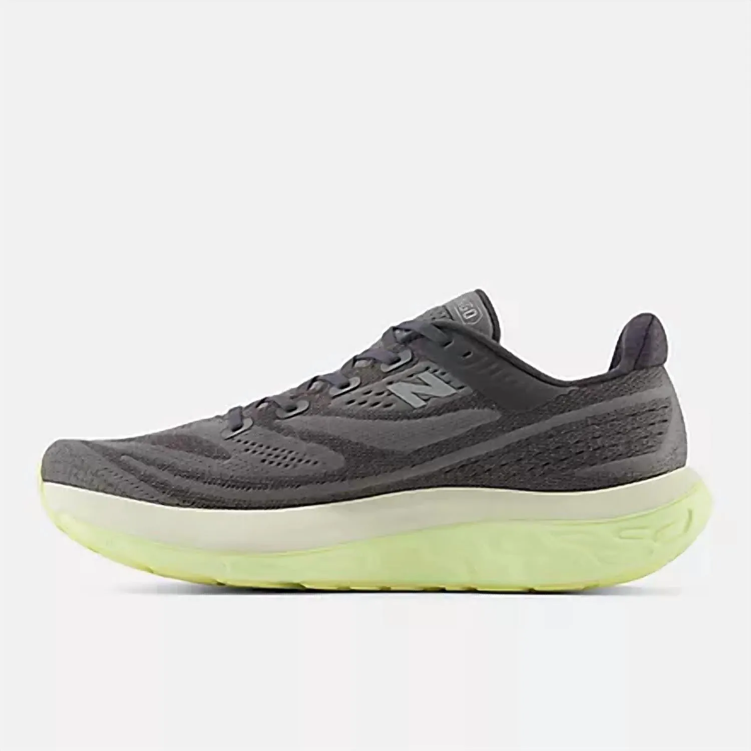 Men's Vongo V6 Running Sneakers In Harbor Grey With Limelight And Silver Metallic