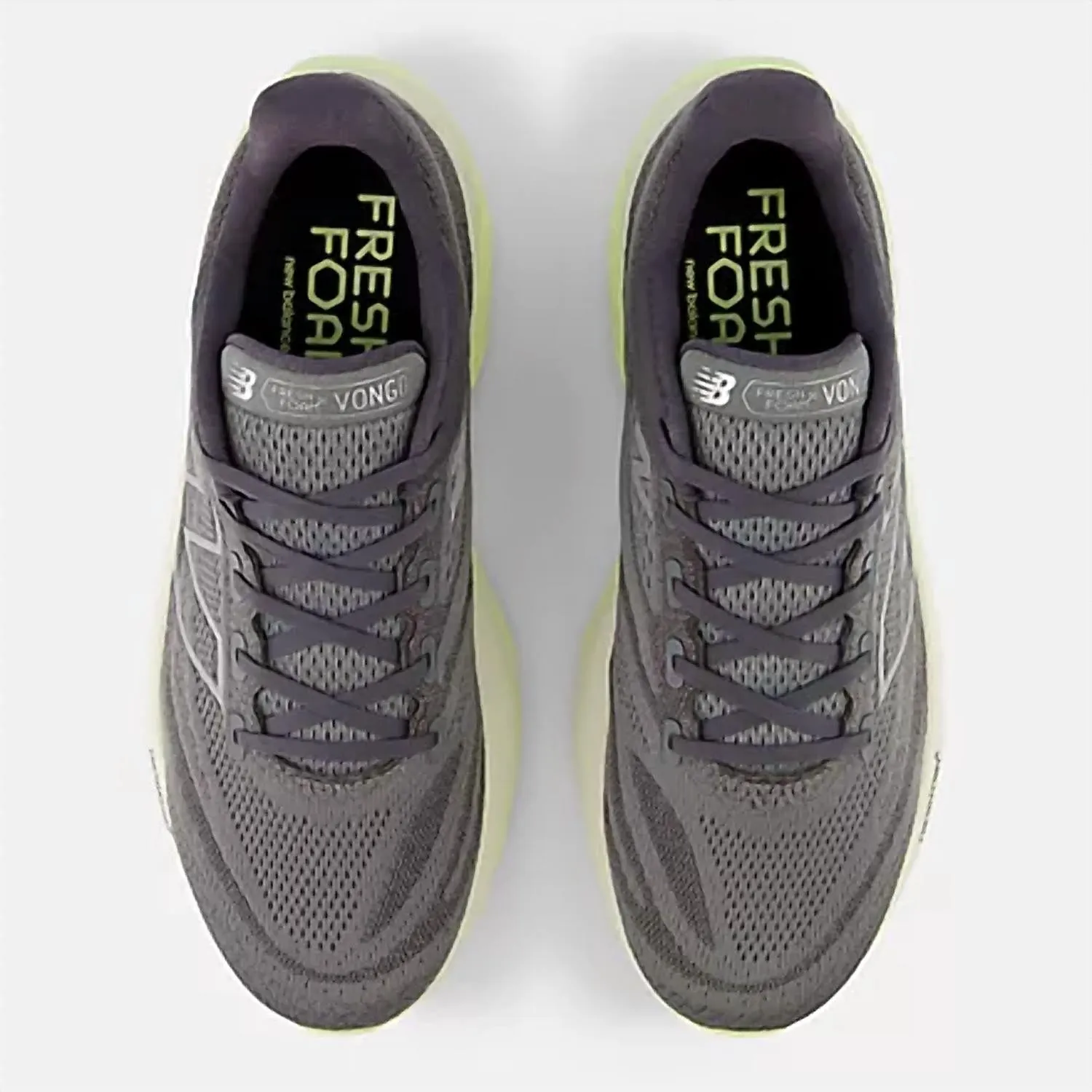 Men's Vongo V6 Running Sneakers In Harbor Grey With Limelight And Silver Metallic