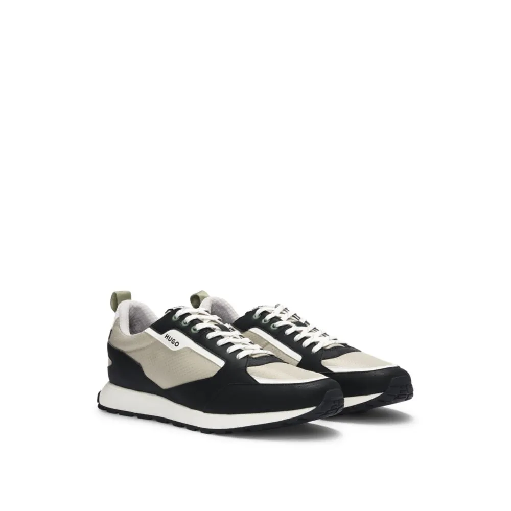 Mixed-material trainers with ripstop and faux leather
