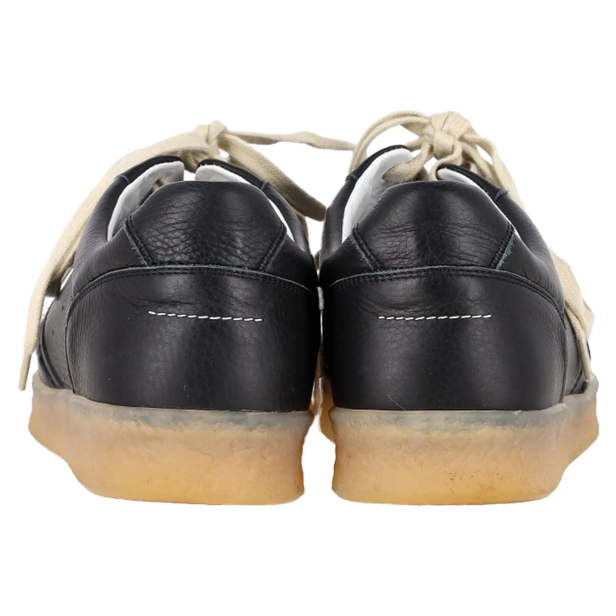 MM6 Maison Margiela Panelled Lace-Up Sneakers in Black Leather