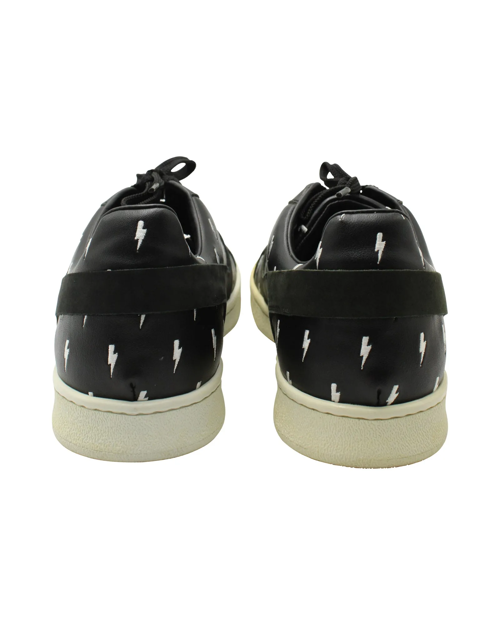 Neil Barrett Thunder Print Sneakers in Black Leather