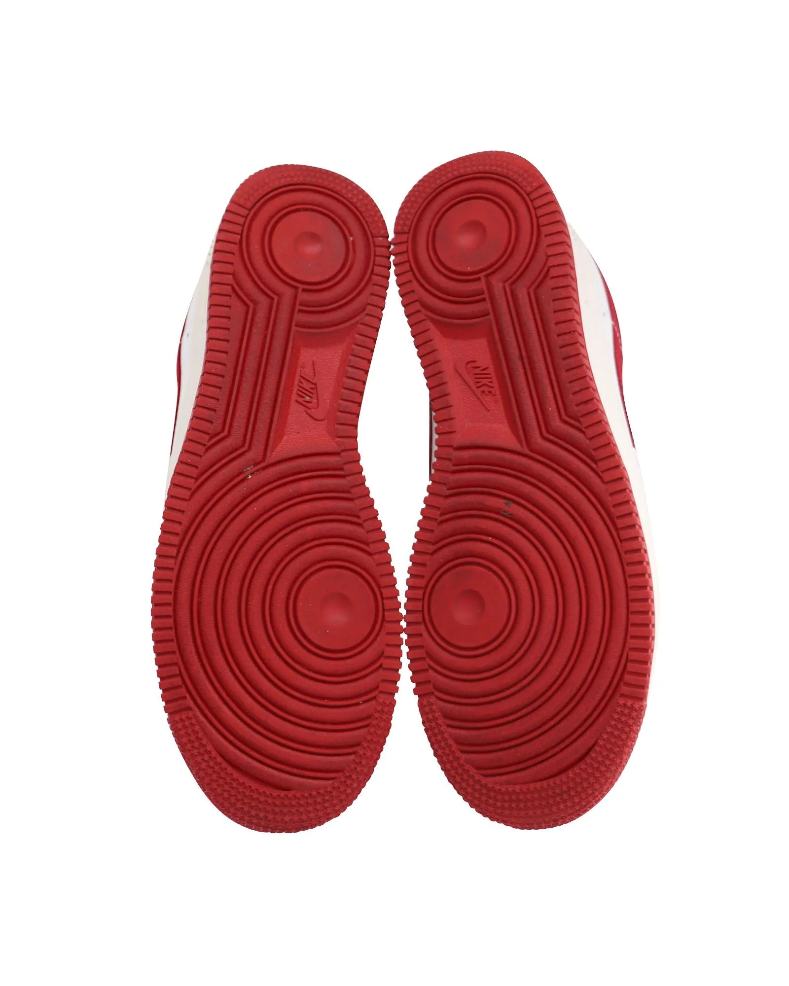 Nike Air Force 1 High 'Nai Ke' Sneakers in White Red Leather