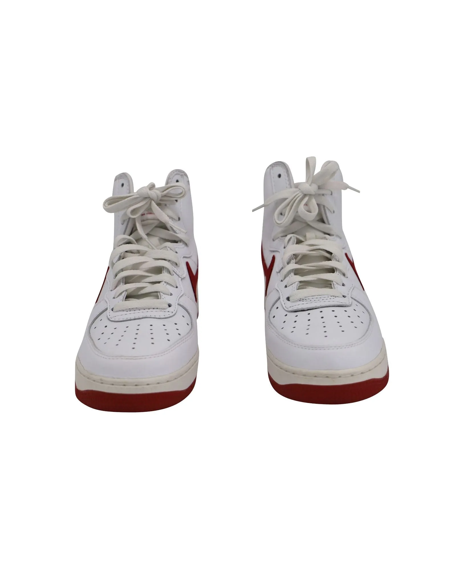 Nike Air Force 1 High 'Nai Ke' Sneakers in White Red Leather