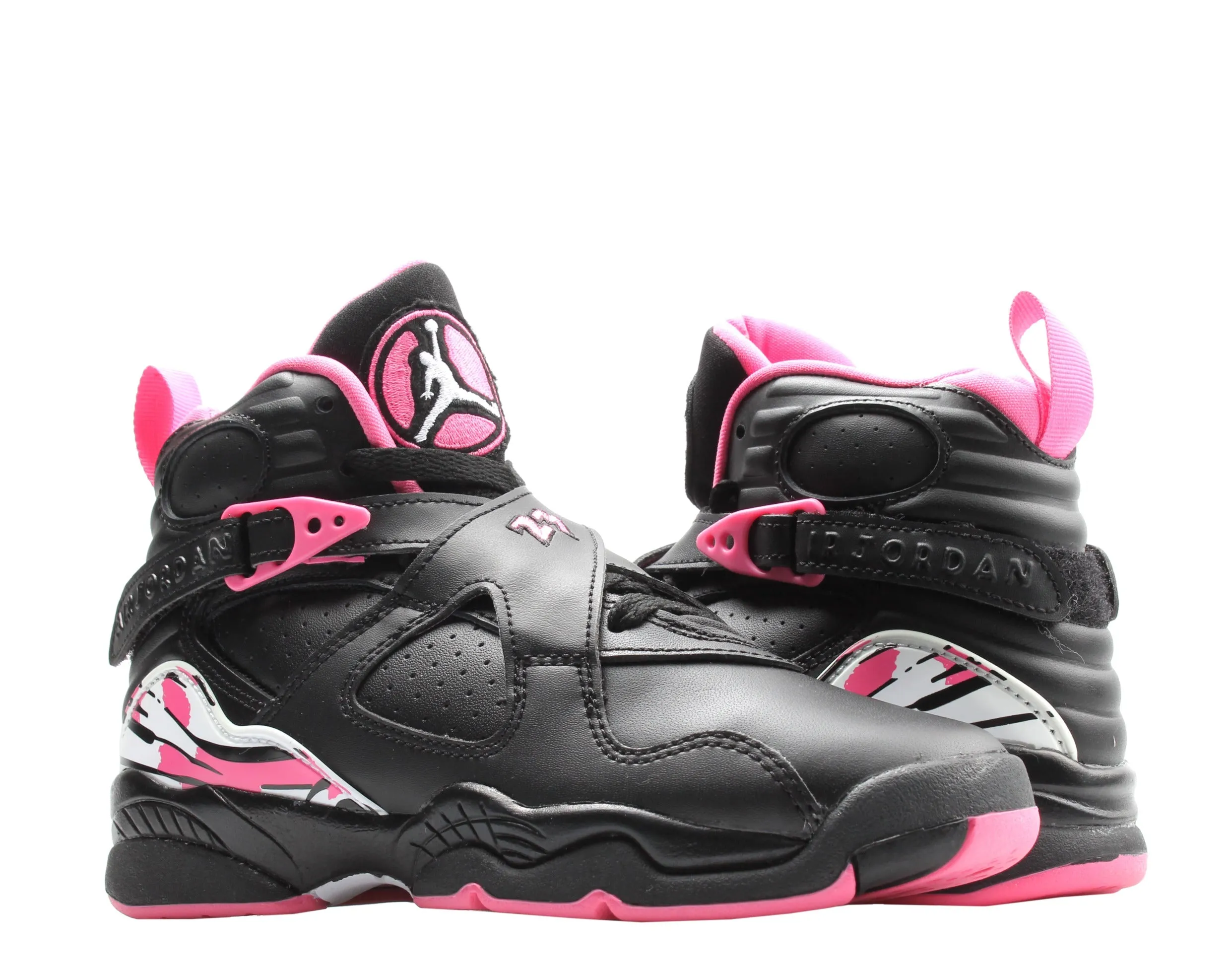 Nike Air Jordan 8 Retro (GS) Black/White-Pinksicle Big Girls Shoes 580528-006