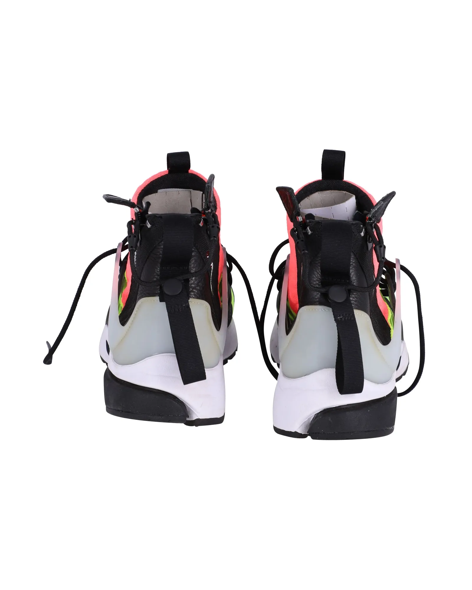 Nike Air Presto x Acronym Sneakers in White/Black Hot Lava Volt Neoprene