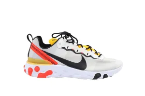 Nike React Element 55 Trainer in White Rubber