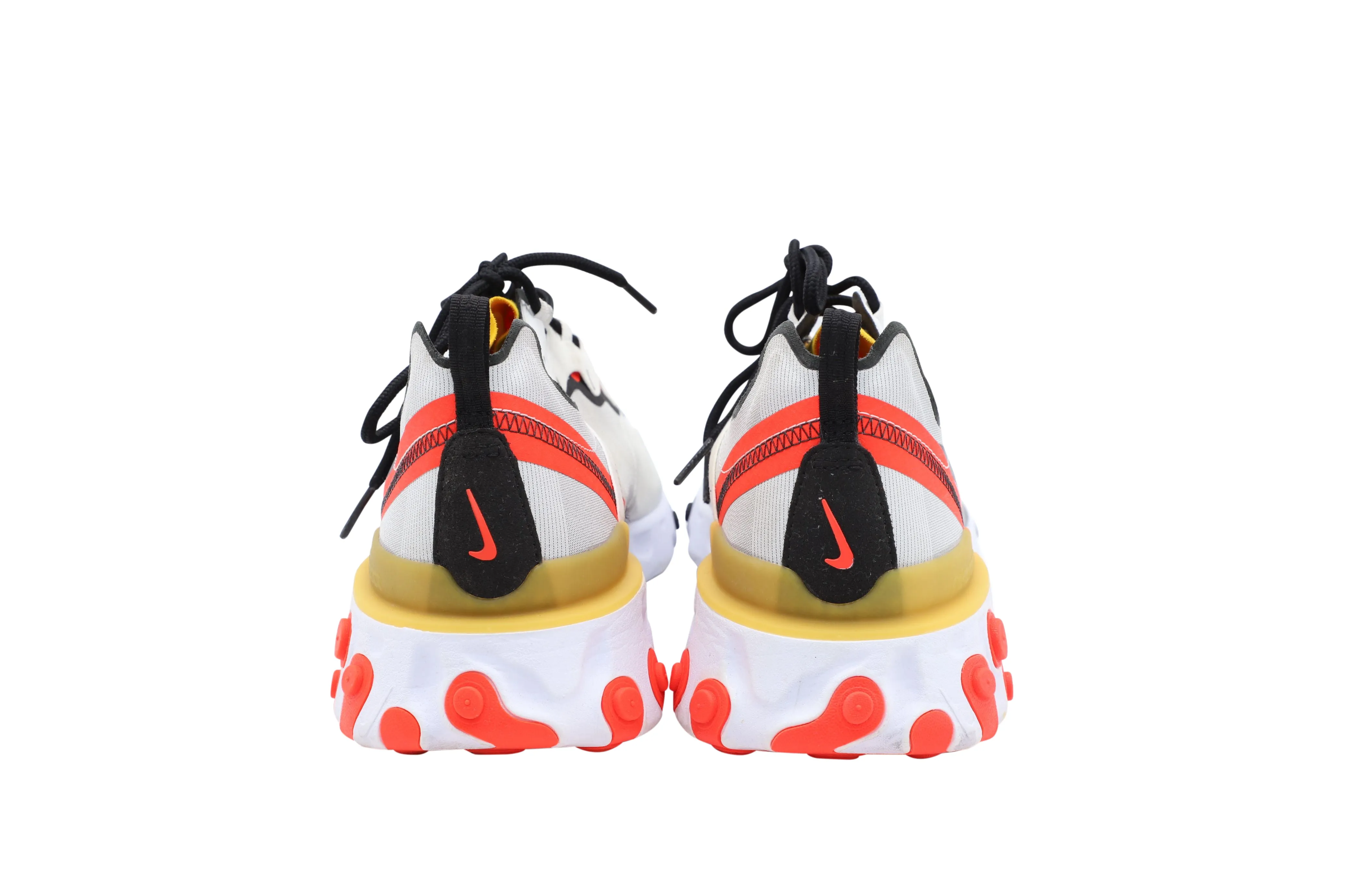 Nike React Element 55 Trainer in White Rubber