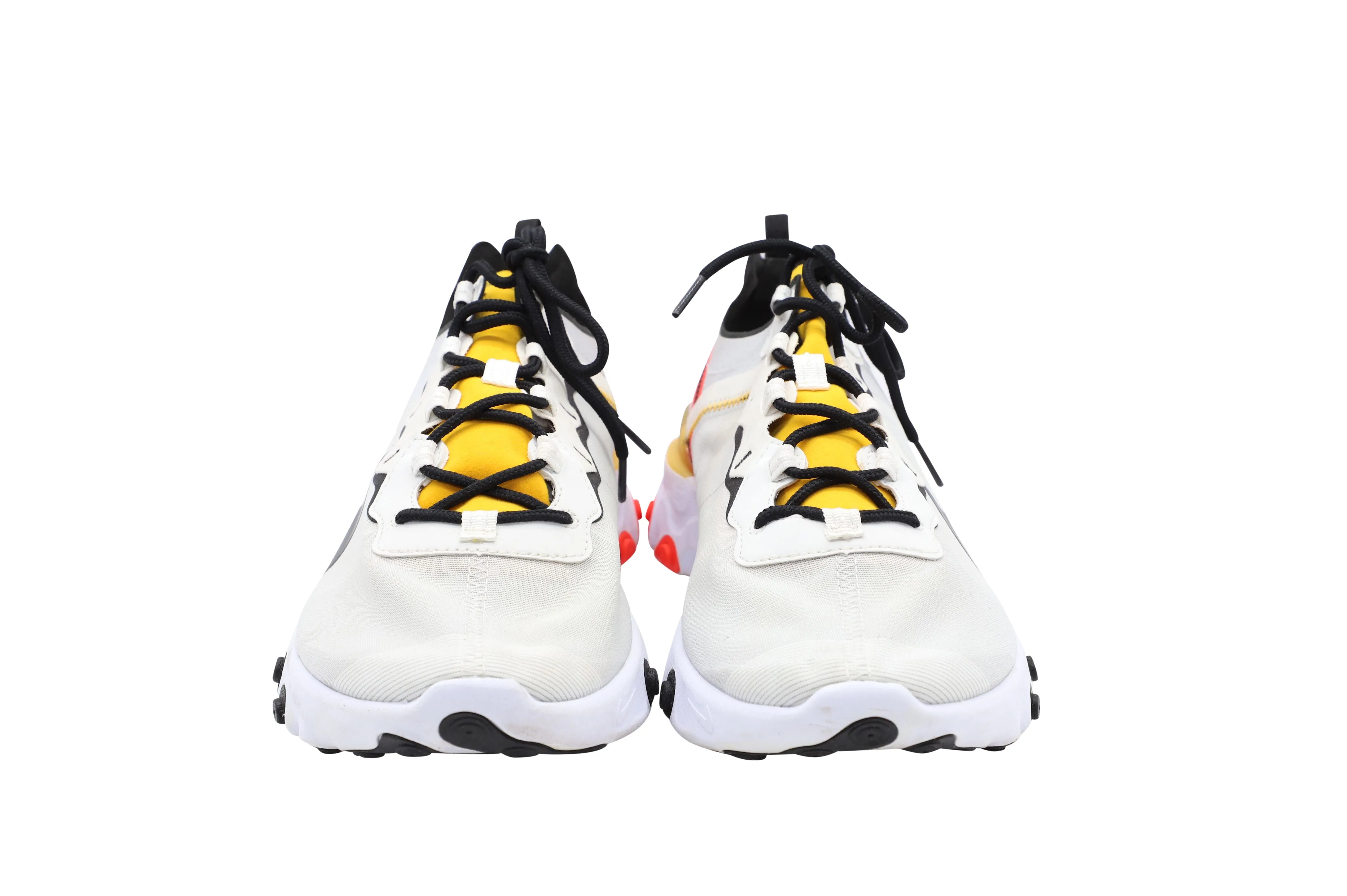 Nike React Element 55 Trainer in White Rubber