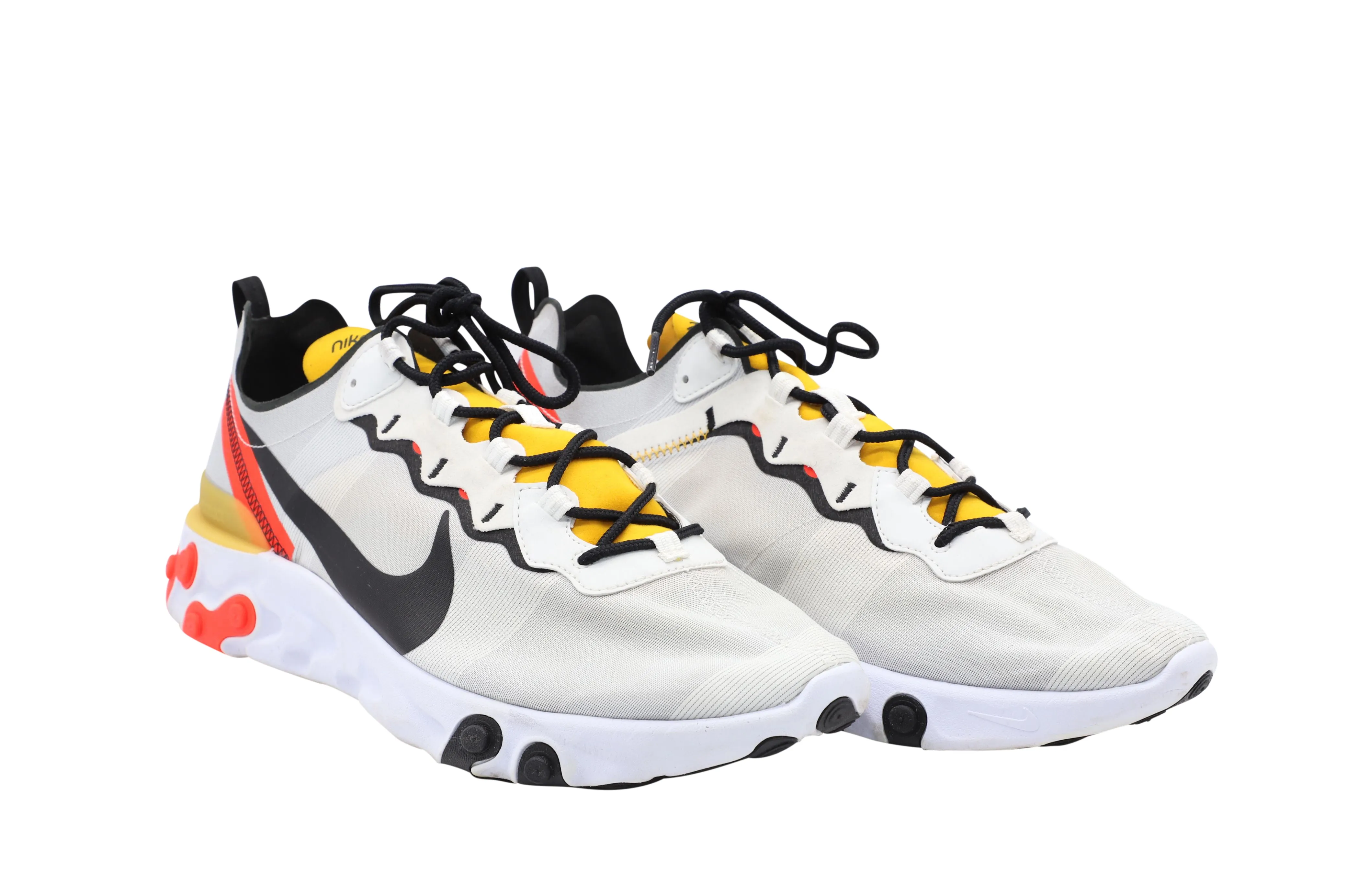 Nike React Element 55 Trainer in White Rubber