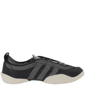 Perforated Leather And Mesh Sneakers With Contrasting Sole