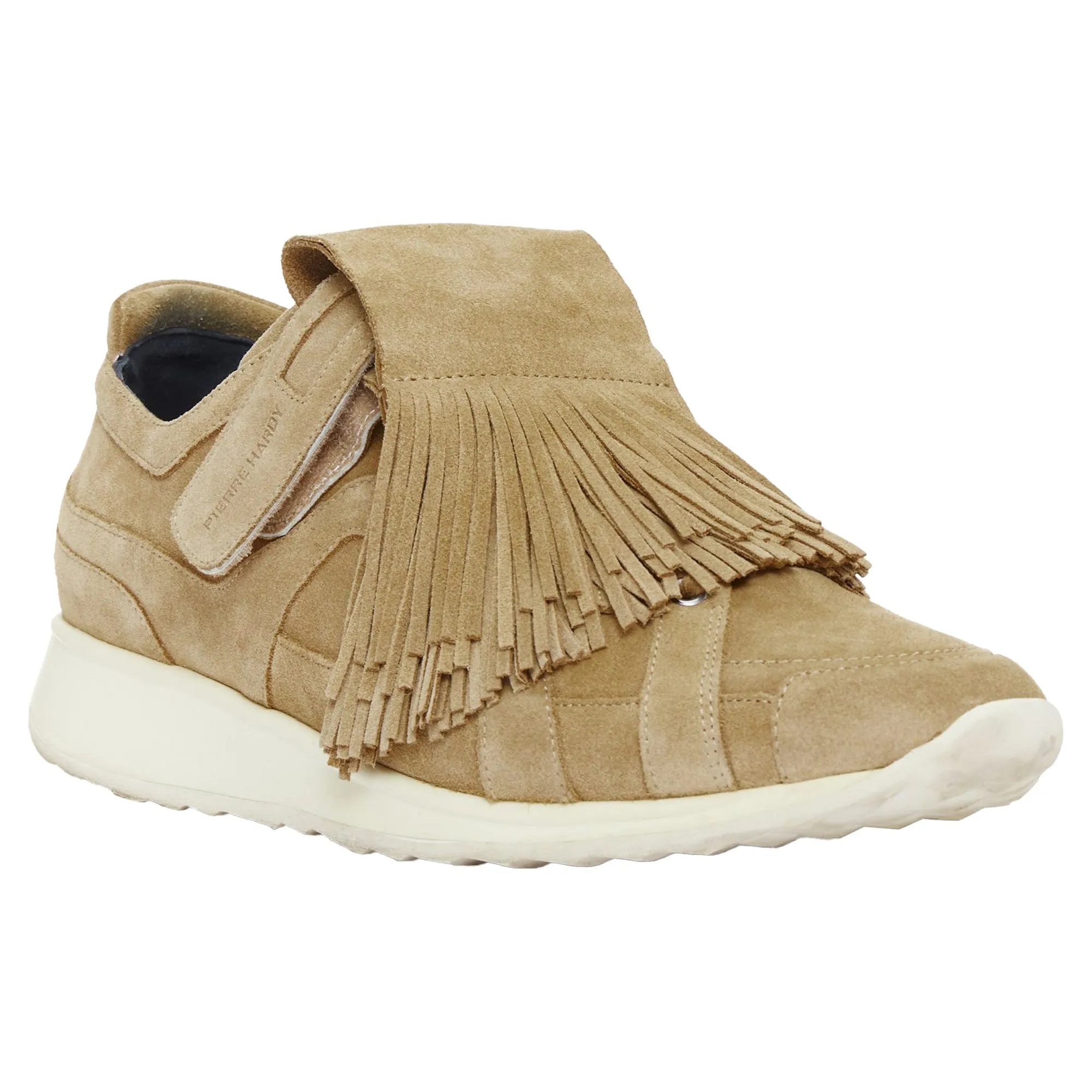 Pierre Hardy Suede Leather Fringe Detail Loafer Sneakers