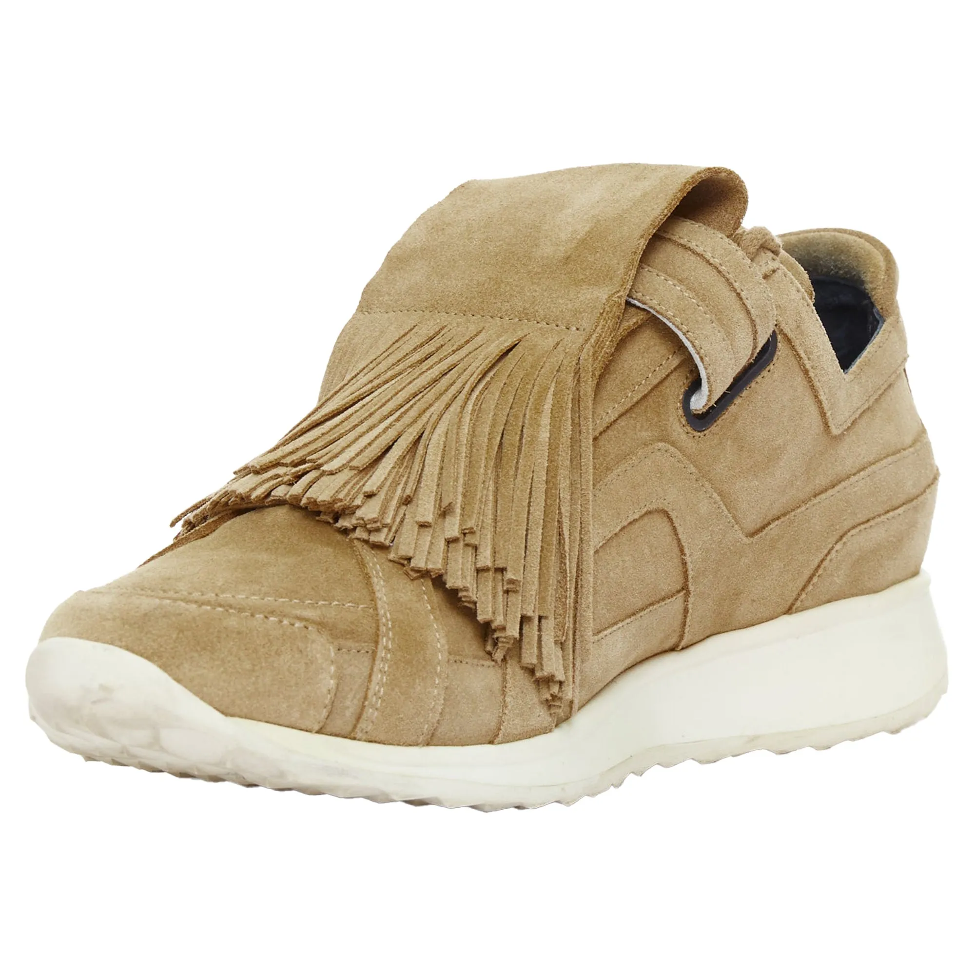 Pierre Hardy Suede Leather Fringe Detail Loafer Sneakers