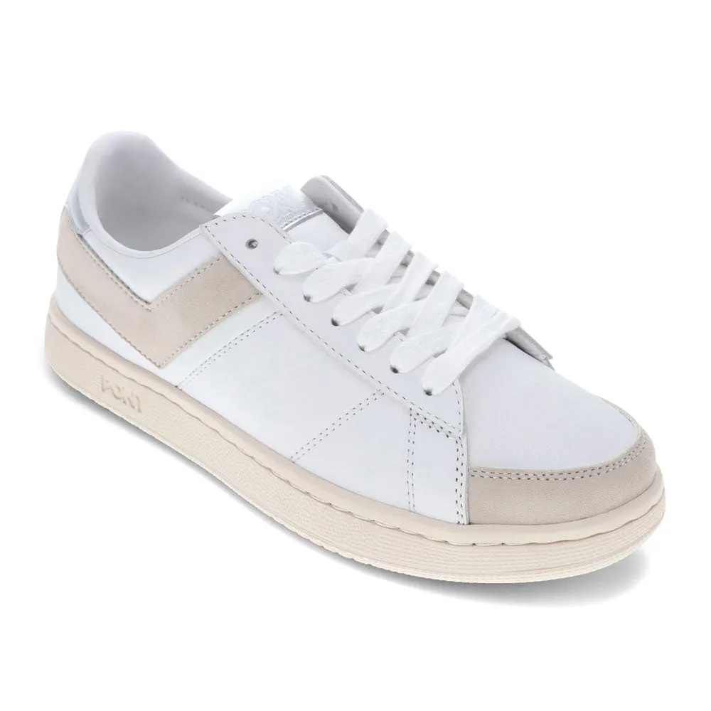 PONY Mens M-Pro Low Metallic Genuine Leather Premium Lace Up Athletic Sneaker Shoe