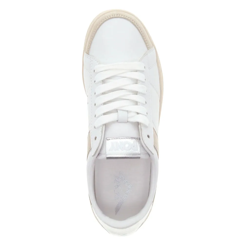 PONY Mens M-Pro Low Metallic Genuine Leather Premium Lace Up Athletic Sneaker Shoe