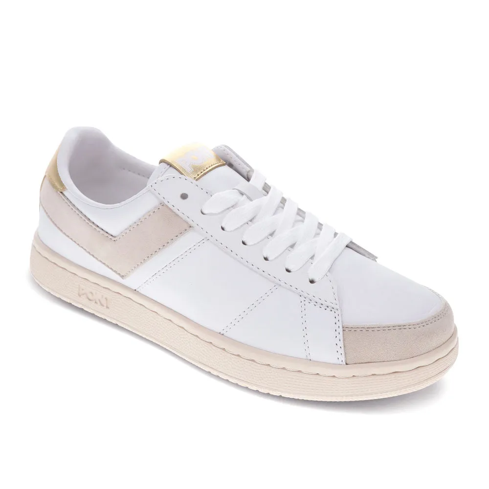 PONY Mens M-Pro Low Metallic Genuine Leather Premium Lace Up Athletic Sneaker Shoe