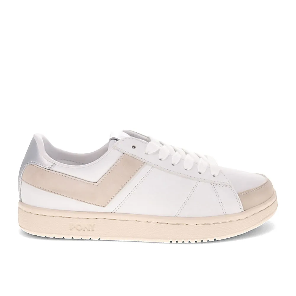 PONY Mens M-Pro Low Metallic Genuine Leather Premium Lace Up Athletic Sneaker Shoe