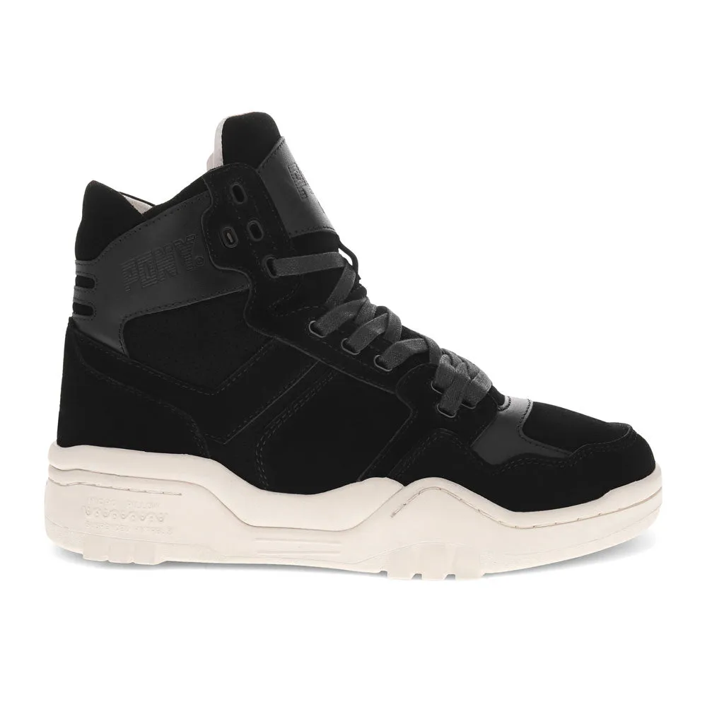 PONY Mens M110 Lux Genuine Leather and Suede Premium Lace Up Athletic Sneaker Shoe